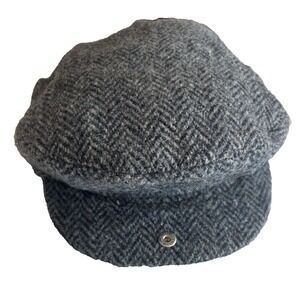 Dunn & Co The Rutland County Cap Hand Woven Harris Tweed Newsboy Cap blue